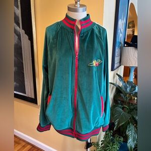 men’s velour rodeo santa track jacket